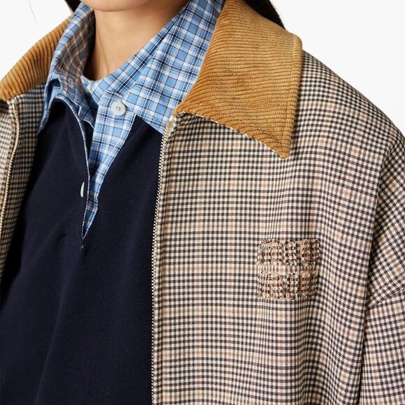 Miu Miu  Checked double weave blouson jacket - Picture 3 of 11